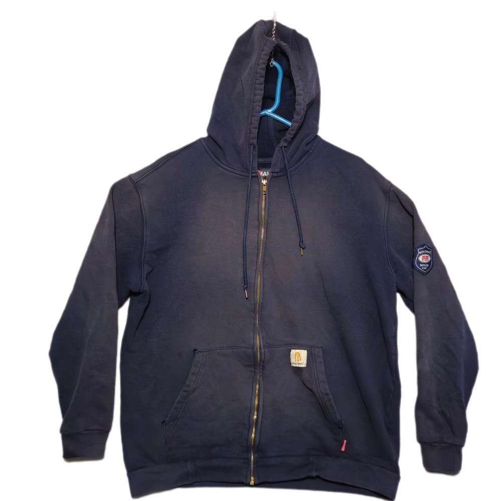 Bocomal FRC2509 Flame Resistant Zip Hoodie Mens XL Navy Blue NFPA 2112 CAT2